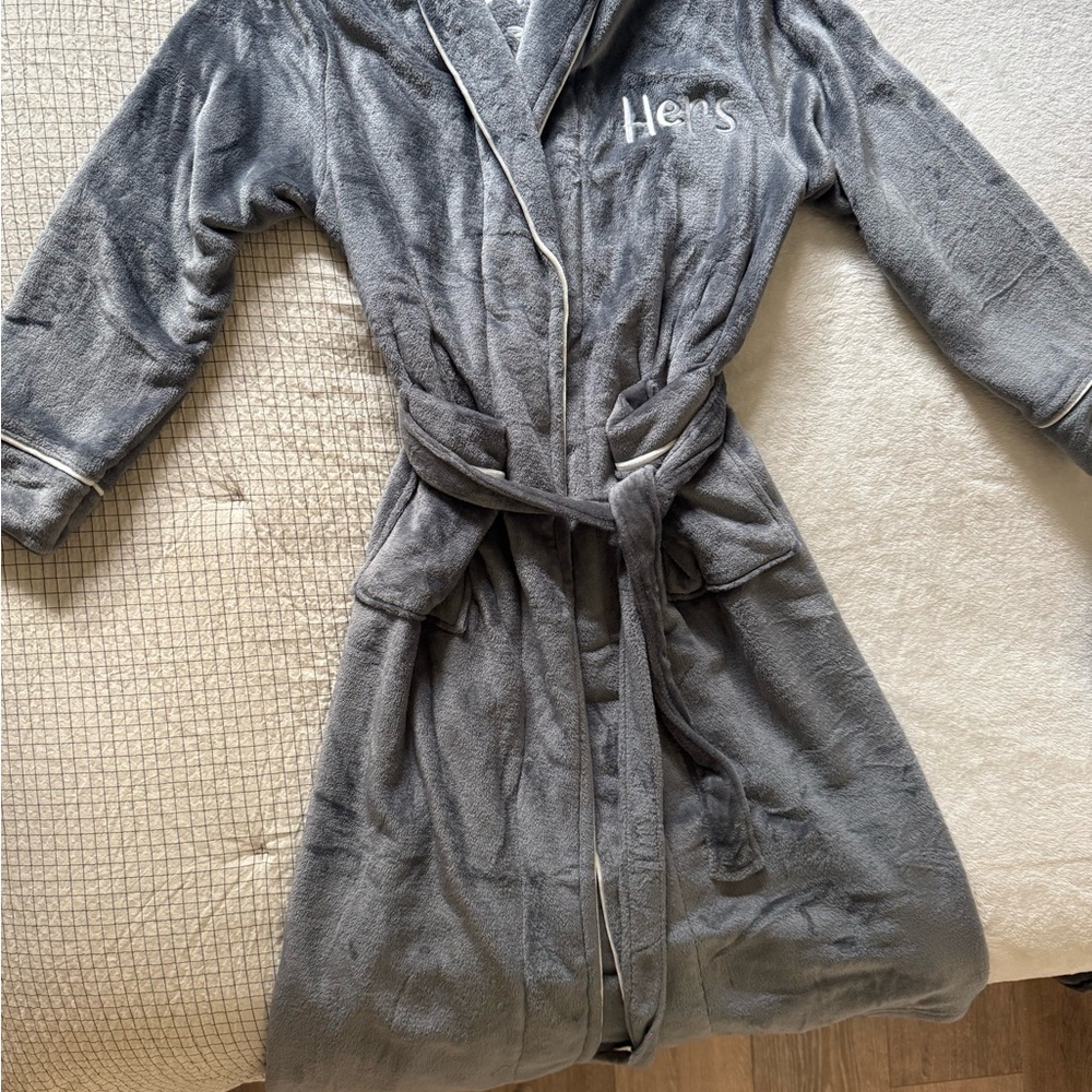 Plush Gray "Hers" & “His” Robes